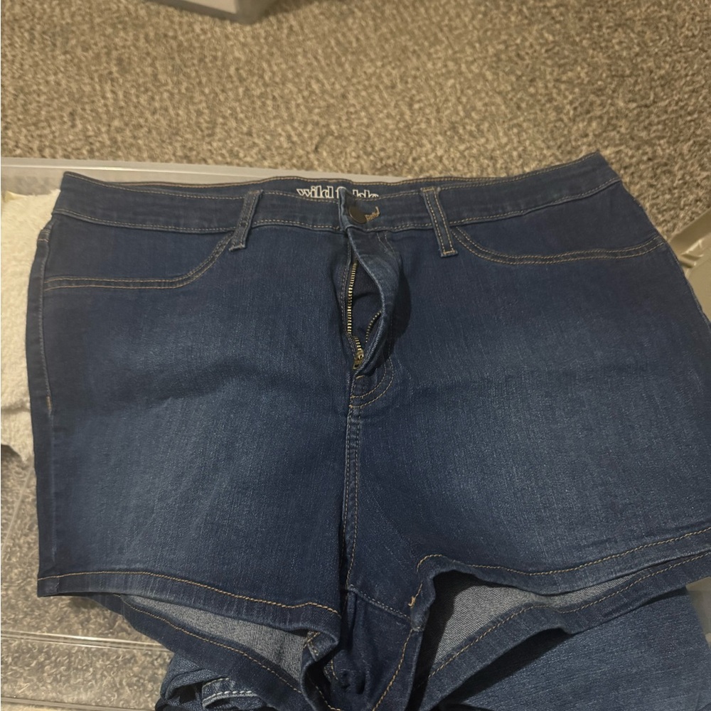 Women's Dark Blue Denim Shorts